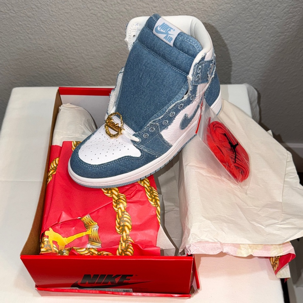 Nike Red and Gold Chain Design Sneakers - Picture 2 of 6